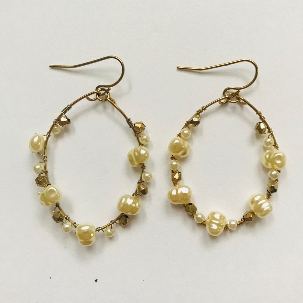 Pearl hoop earrings